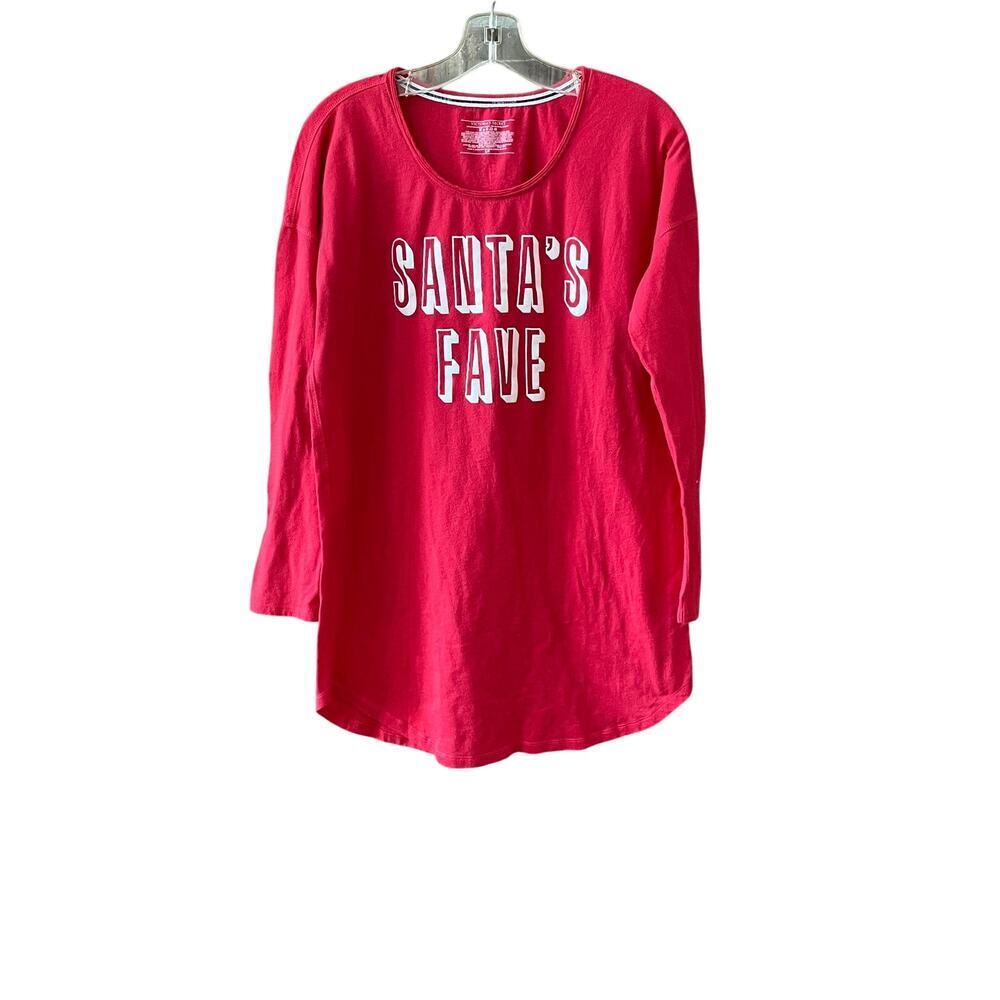 Victorias Secret Womens Christmas SleepShirt Size Small Red Santas Fave Pajama